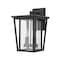 Z-Lite Seoul 2 Light Outdoor Wall Sconce, Black & Clear 571M-BK - alternate 4